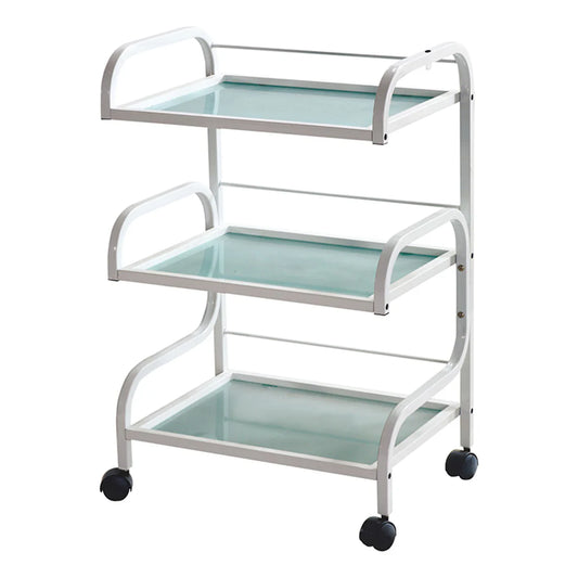 Trolley With Glass Shelves and Top Guard Rail - Everything Wellness