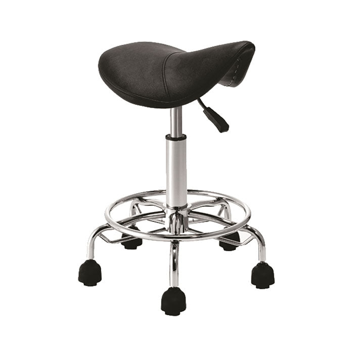 SkinMate Saddle Stool With Footrest - Black - Everything Wellness