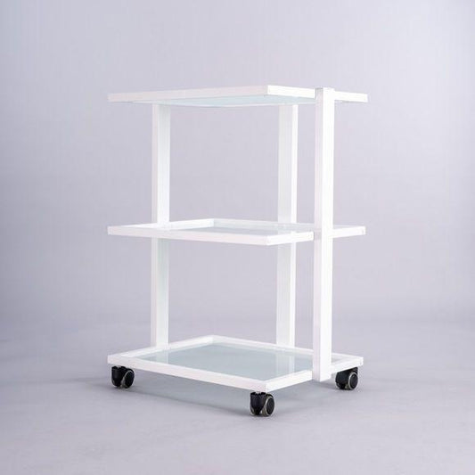 PJS 3 Tier Glass Shelved Trolley