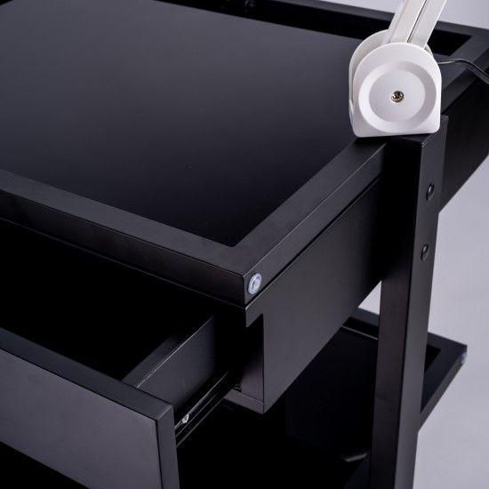 PJS 3 Tier Glass Shelved Trolley