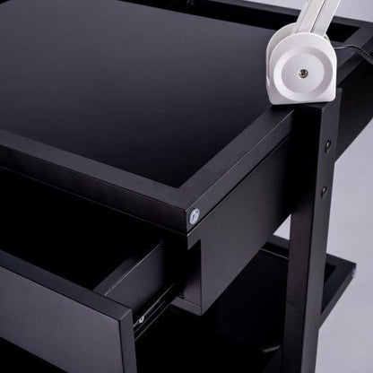 PJS 3 Tier Glass Shelved Trolley