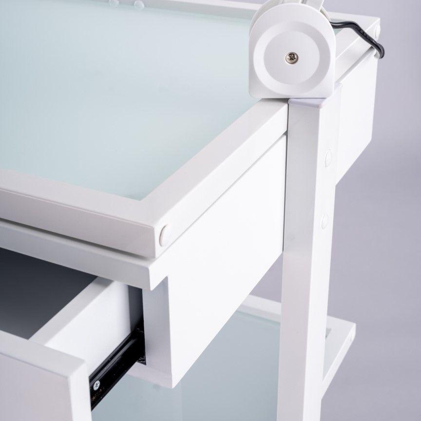 PJS 3 Tier Glass Shelved Trolley