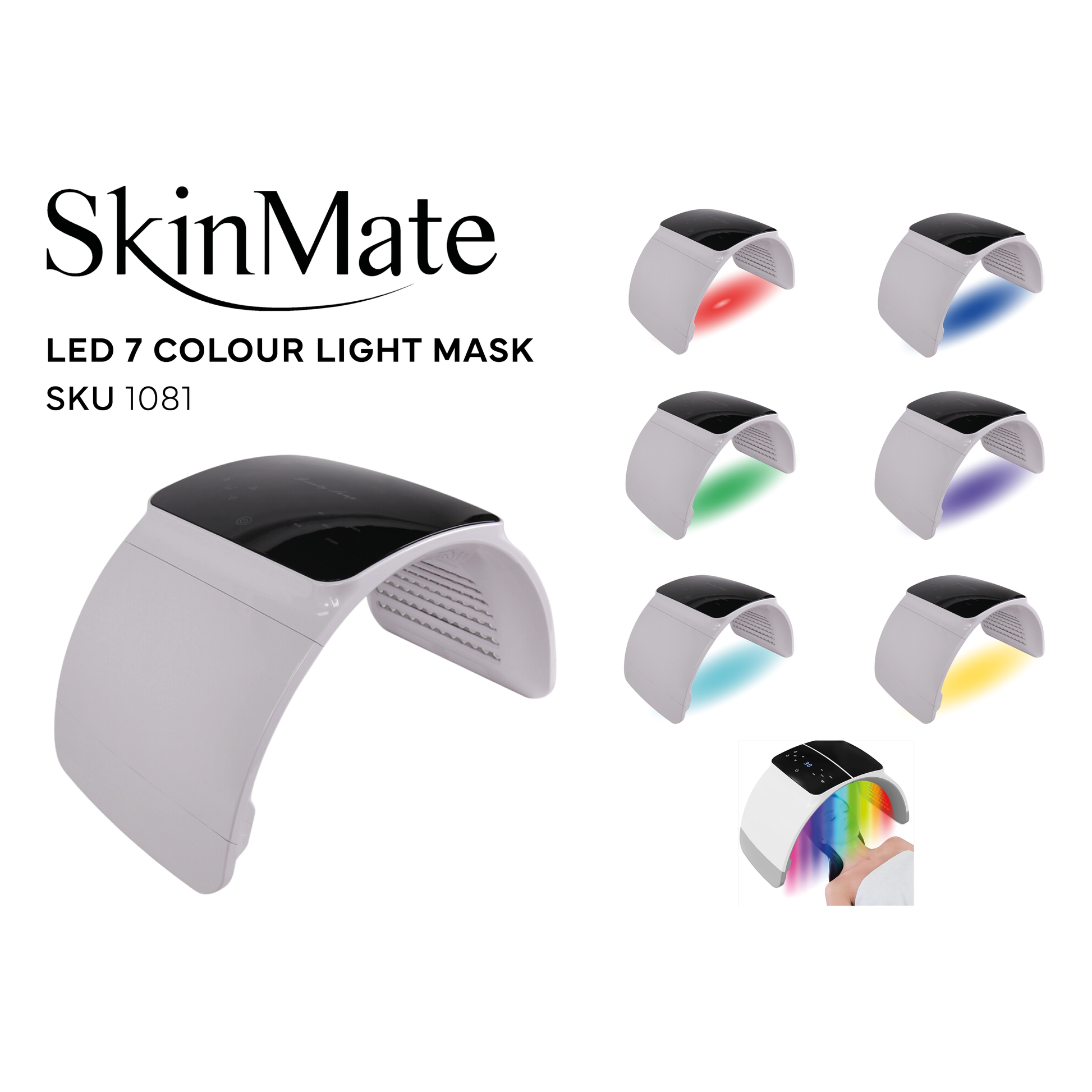 SkinMate LED 7 Colour Light Therapy Mask - Everything Wellness