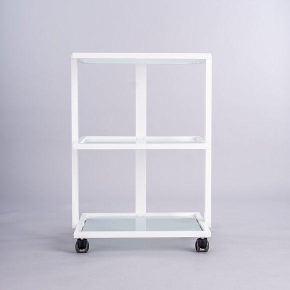 PJS 3 Tier Glass Shelved Trolley