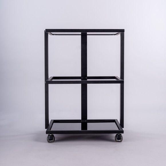 PJS 3 Tier Glass Shelved Trolley