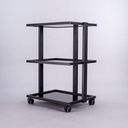 PJS 3 Tier Glass Shelved Trolley